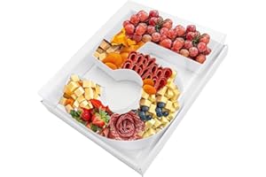 KAFUCIZE 12.5inch Fillable Paper Mache Number Letter Cardboard Cutouts Charcuterie Board Food Sweet Cupcake Tray Party Decorative Box (Number 5, White)
