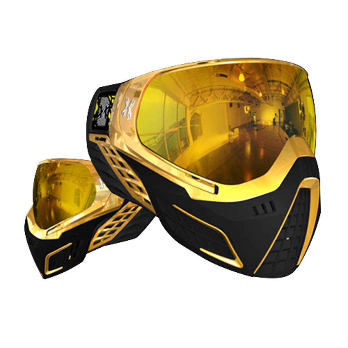 HK Army KLR Paintball Goggle Mask Metallic Gold Jeff Bibb Pouches