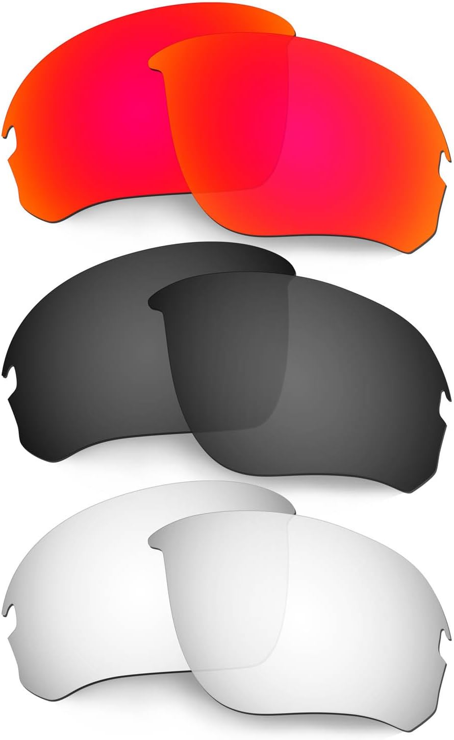 Reinforce Replacement Lenses For Oakley Flak Draft Red/Black/Titanium Sunglasses
