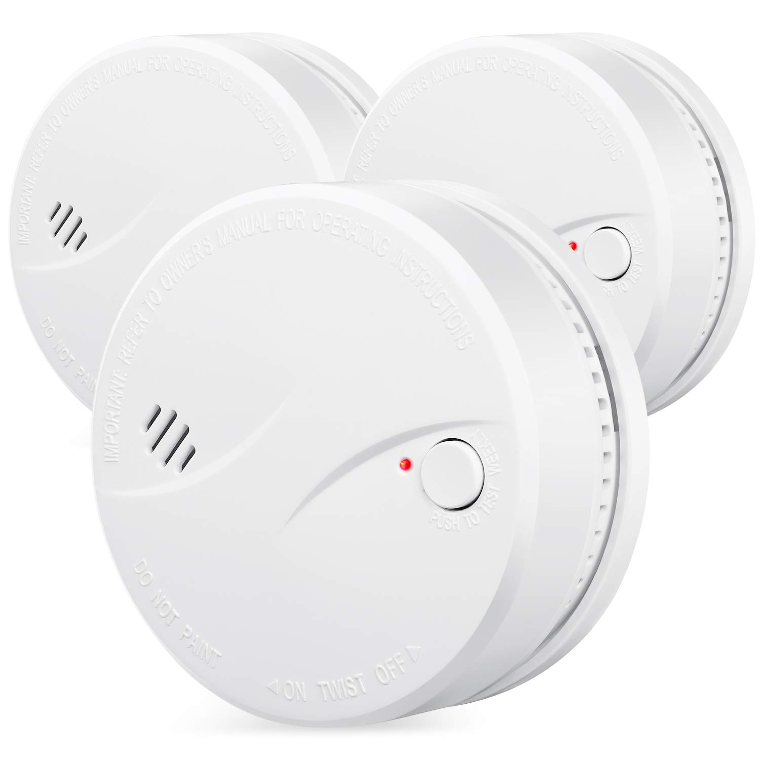 Heiman Smoke Alarm, 10-Year Battery Fire Alarm Smoke Detector with LED Indicator & Silence Button EN14604 Standard, Photoelectric Sensor (3)