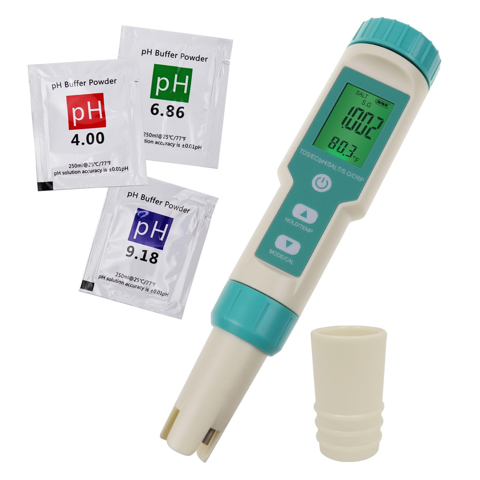 PH/TDS/EC/ORP/Salinity/S.G. / Temperature Meter Water Tester 7 in 1 Pentype Tester - Multi-Functional Tool for Accurate and Easy Testing