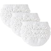 SOBOWO Baby Girl Bloomers 3-Pack Ribbed Ruffle Diaper Covers 0-24M | Cotton Ribbed Bloomers with 3-Tier Ruffle Back, Stretch Waist, 3-Pack Colors for Dresses, Photos, Cake Smash, Daily
