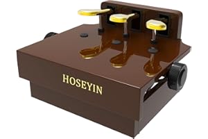 HOSEYIN Wood Adjustable Lifting Piano Pedal Extender Bench for Kids, Height Adjustable Piano Foot Pedal,Design with 3 Pedal（Bright Brown）