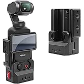 Mechrig Expansion Adapter for DJI Osmo Pocket 3,Aluminum Protective Cage with 1/4" Screw Holes, Cold Shoe, and Quick-Release for Osmo Action