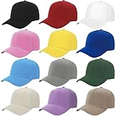 ZH Plain Adjustable Baseball Cap - Lot of 12 Unisex Blank Design Caps