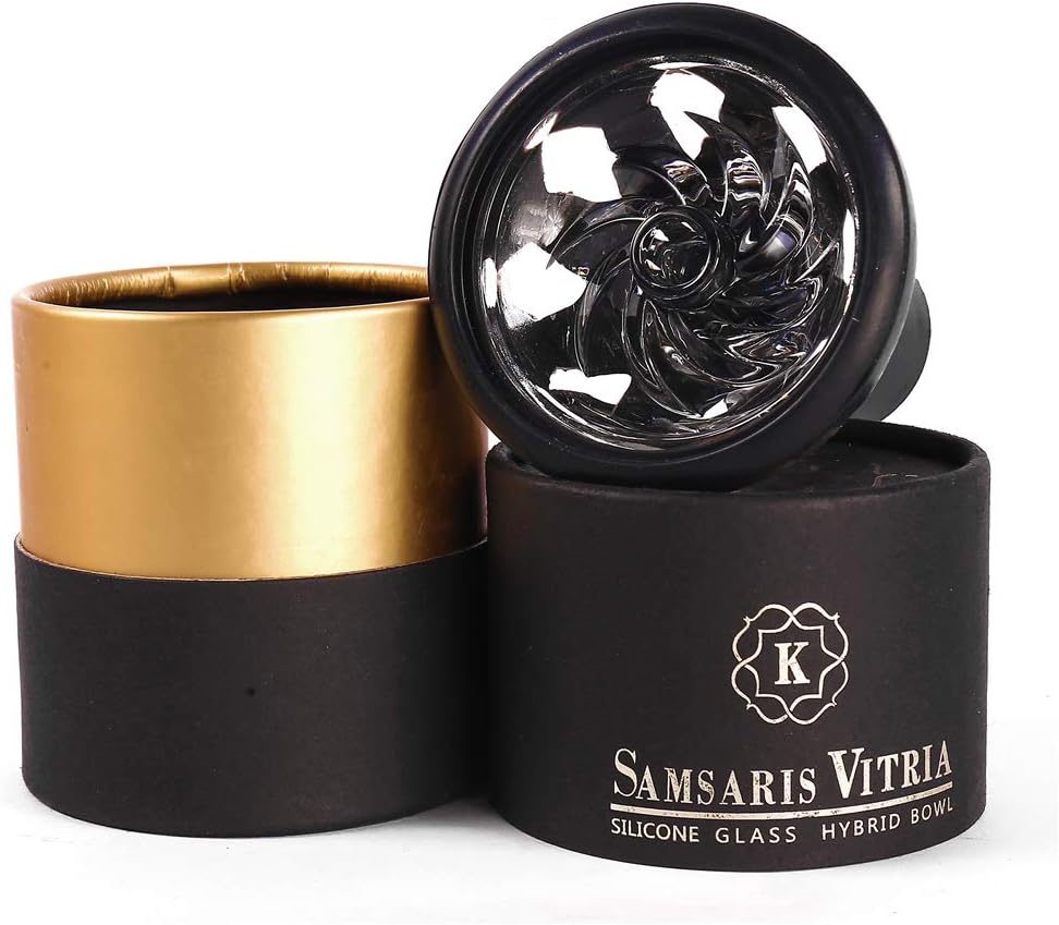 Yameisi Hookahs Glass Molding Shisha Bowl Hybrid Bowls Tobacco Accessories Black Silicone Holder