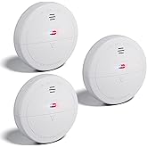 3-Pack WiFi Smoke Detectors – Smart Fire Alarms with App Control, Low Power Alert, Quick Battery Access, Silence & Test Funct
