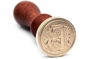 TELOSMA Medieval Initial Alphabet Wax Seal Stamp, Brass Head Wooden Handle, for Thanksgiving Card/Envelope/Gift Wrap/Wedding Engagement Party Invitation - Letter B