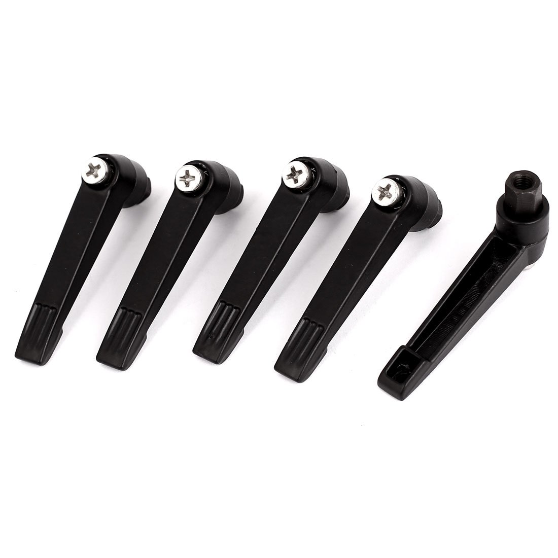 Sourcingmap Metal M5 Dia Female Thread Adjustable Clamp Handle 5Pcs Black