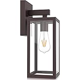 MAXvolador Outdoor Wall Lantern, Exterior Waterproof Wall Sconce Light Fixture, Dark Chocolate Anti-Rust Mount Lights Glass, 