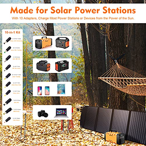Aeiusny Solar Panel Foldable 120W Monocrystalline Solar Charger