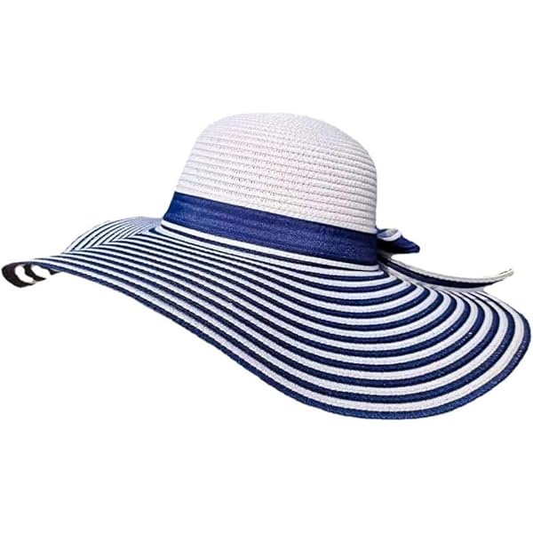 Floppy stripe sun hat wide brim with bow Women main image 2