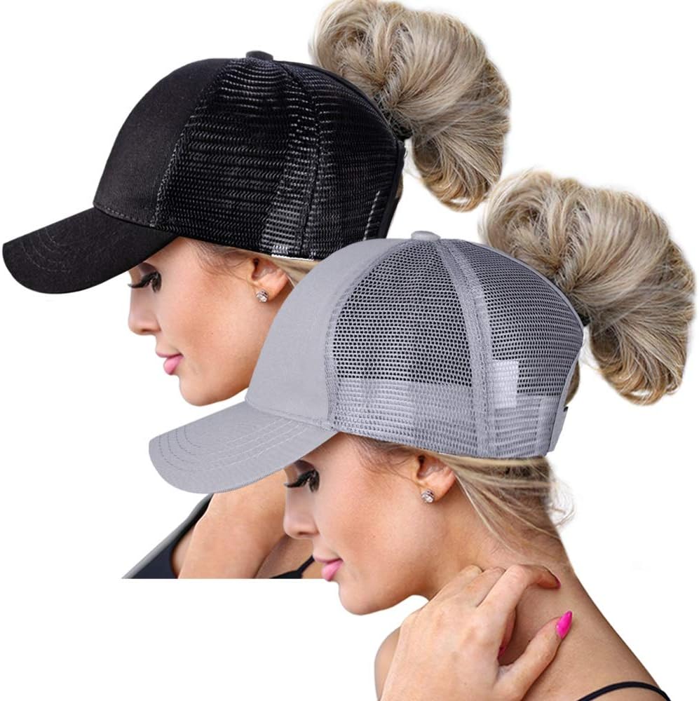 Ponytail Baseball Cap for Women, Baseball Cap High Ponytail Hat for Women, Adjustable