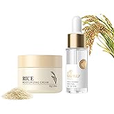 Skin Care Set - Rice Face Moisturizer Cream & Rice Serum (2 Products) Moisturizer for Face,Hydrating Targets Dryness,Pore Minimizing,Deep Nourishment,Strengthens Skin Barrier,All Skin Types,1.66 oz
