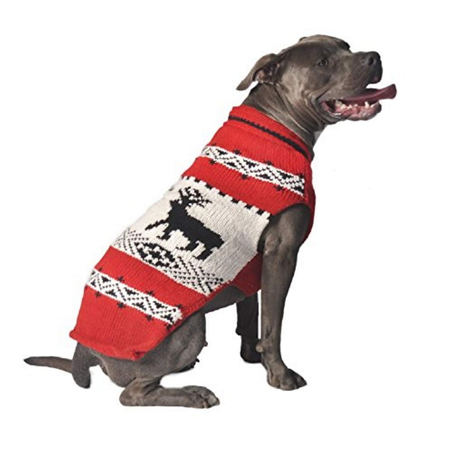 Chilly Dog Deer Shawl Sweater, X-Large, Red