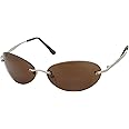 Men's Rimless Sunglasses | Matrix Morpheus NEO Type Costume Black Round Oval