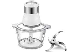 Electric Food Processor,2-Speed Food Chopper Meat Grinder with 8 Cup/2L Glass Bowl and 1 Sets of Blades