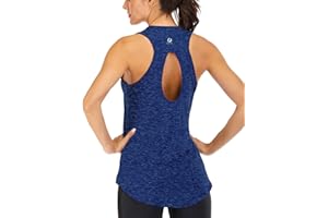 Fihapyli ICTIVE Yoga Tops for Women Loose fit Workout Tank Tops for Women Backless Sleeveless Keyhole Open Back Muscle Tank