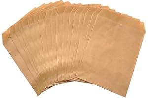 EONJOE 100-pack small Kraft Paper treat Bags Flat favor bag for Snacks Cookie Popcorn Party Gift bag (Brown, 3''x5'')