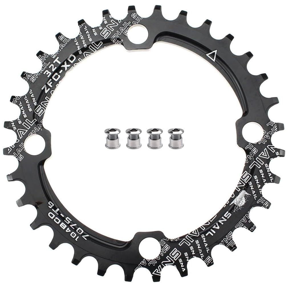 CYSKY 32T Narrow Wide Chainring 104 BCD Bike Single Chainring with 9 10 11 Speed for Road Bike Mountain Bike BMX MTB (32T)