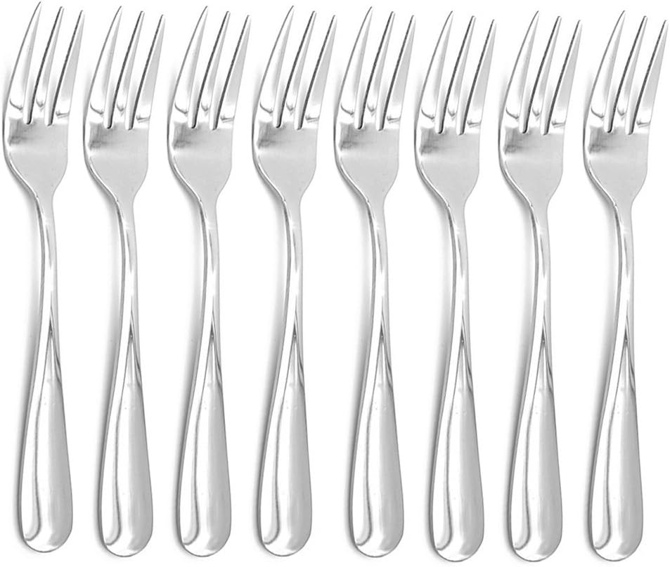 ERCENTURY Stainless Steel Fork Set, Salad, Dessert & Appetizer Forks, 8 pcs, 5.4 Inch