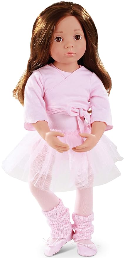 Götz 1366015 Happy Kidz Sophie geht zum Ballett Puppe - 50 cm große Multigelenk-Stehpuppe, braune Haare, braune Augen - 9-tei