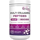 NATURE TARGET Multi Collagen Peptides Powder - Type I, II, III, V, X - Hydrolyzed Collagen Peptides with Vitamin C Hyaluronic