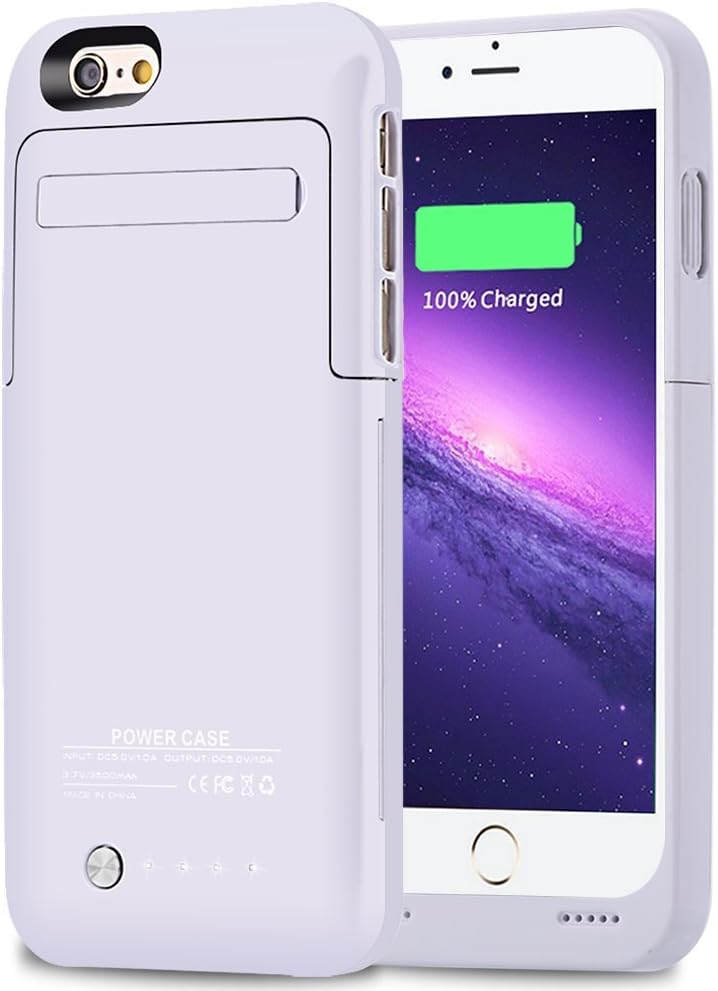 Muze iPhone 6 Charging Case iPhone 6S External Battery Charger Case Slim 3500mAh for iPhone 6, iPhone 6S 4.7 inch Backup Power Bank, White