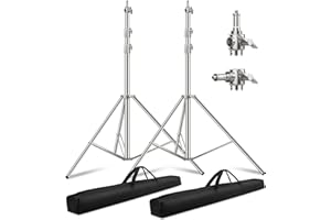2 Packs Sdfghj Stainless Steel Light Stand 9.2ft/2.8m - Heavy Duty Photography Stand 110'' Tripod With Spring Cushion and 1/4