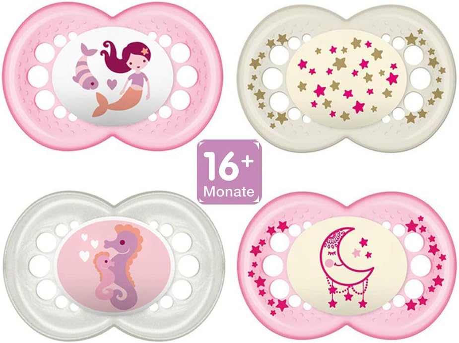 Set 2 Ciucci MAM Original Night - Silicone, Luminosi, Ortodontici, Per 0-6 Mesi, Con Scatola Sterilizzazione