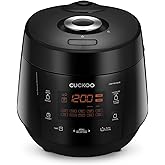 CUCKOO High Pressure Rice Cooker 10-Cup Uncooked / 20-Cup Cooked with Nonstick Inner Pot, Large Rice Maker with 13 Menu Options and Steam Plate, Fuzzy Logic Tech, Auto Clean, Black (CRP-PK1001S)