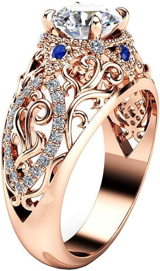 Flower Wedding Rings,Women 925 Sterling Silver Cubic Zirconia