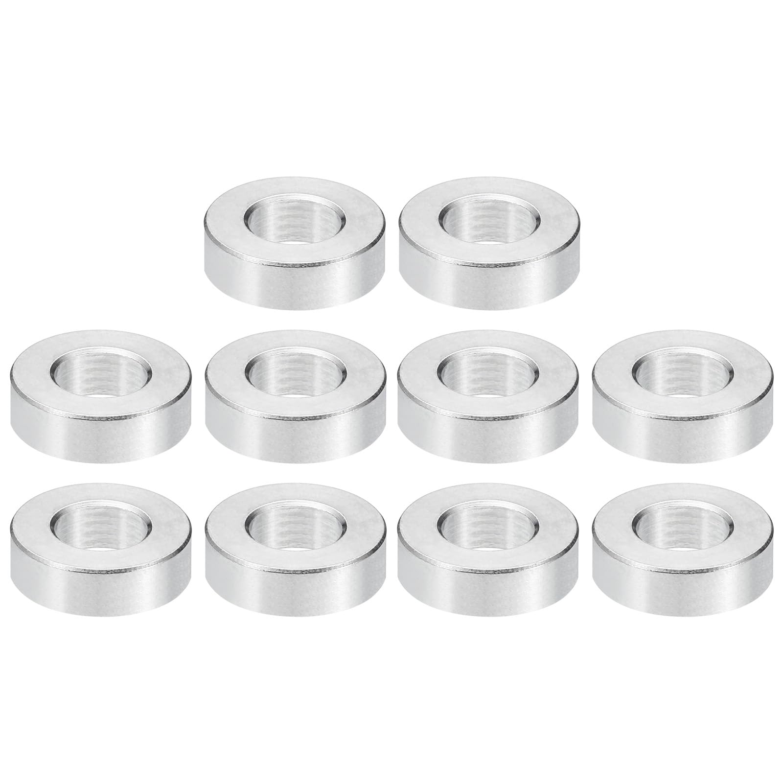 PATIKIL M8 Stainless Steel Spacers, 10Pcs Metal Spacer Stainless Steel 8.2mm ID x 16mm OD x 5mm L Stainless Steel Spacer Screw Standoff for 5/16" or M8 Screw