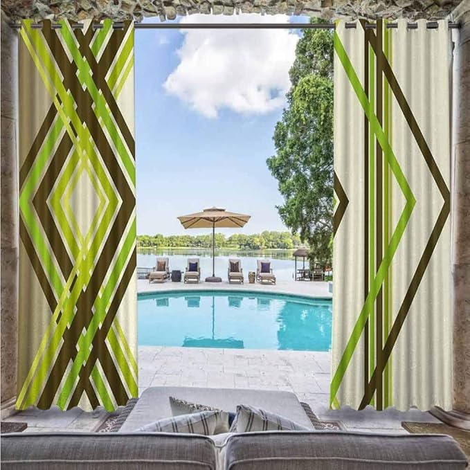 ScottDecor Abstracto Cortina transparente para puerta francesa, porche