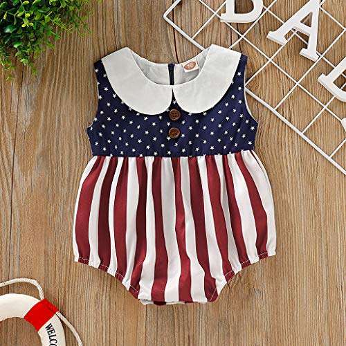 Infant Baby Romper Bodysuit Independance Day Boys Girls Stars