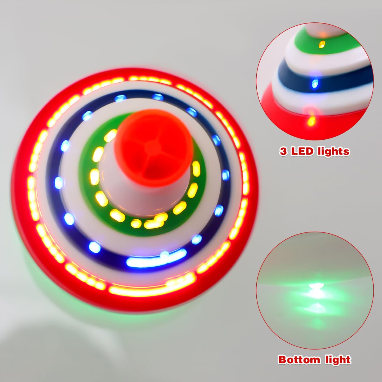 STOBOK Spinning Top Toy with LED and Music Peg-top Hand Spinner Gyro Toy Gift for Kids