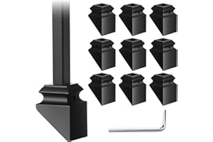 LUKLOY 10 Pack Wrought Iron Balusters Shoes Slant Shoes with Allen Wrench for 1/2 Inch Stair Baluster, Metal Railing Indoor Spindles Banister