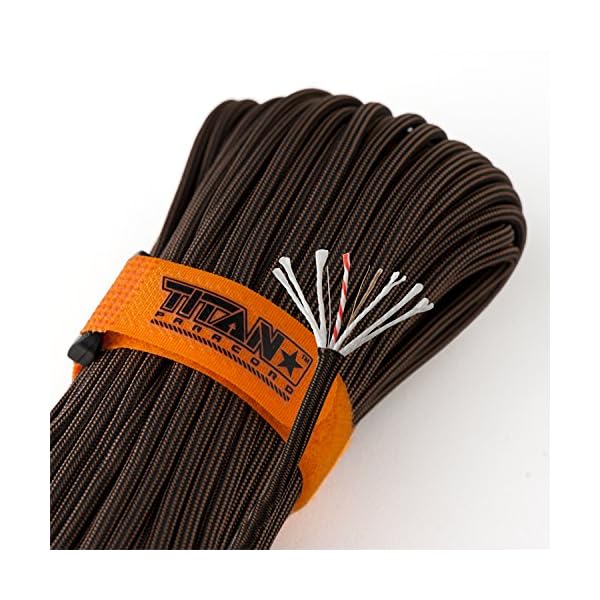 TITAN-SurvivorCord-Military-550-Paracord-316-Diameter-Fishing-Line-Waxed-Jute-Conductive-Wire-Exclusive-Patent-Pending-Parachute-Cord-Design TITAN-SurvivorCord-Military-550-Paracord-316-Diameter-Fishing-Line-Waxed-Jute-Conductive-Wire-Exclusive-Patent-Pending-Parachute-Cord-Design