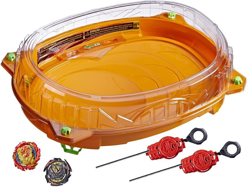 Beyblade Burst QuadDrive Set de Combat Cosmic Vector, arène Beystadium, 2 toupies et 2 lanceurs, à partir de 8 Ans Multicolore