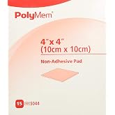 PolyMem Cloth Wound Dressings, Non-Adhesive, 4" x 4", Box of 15
