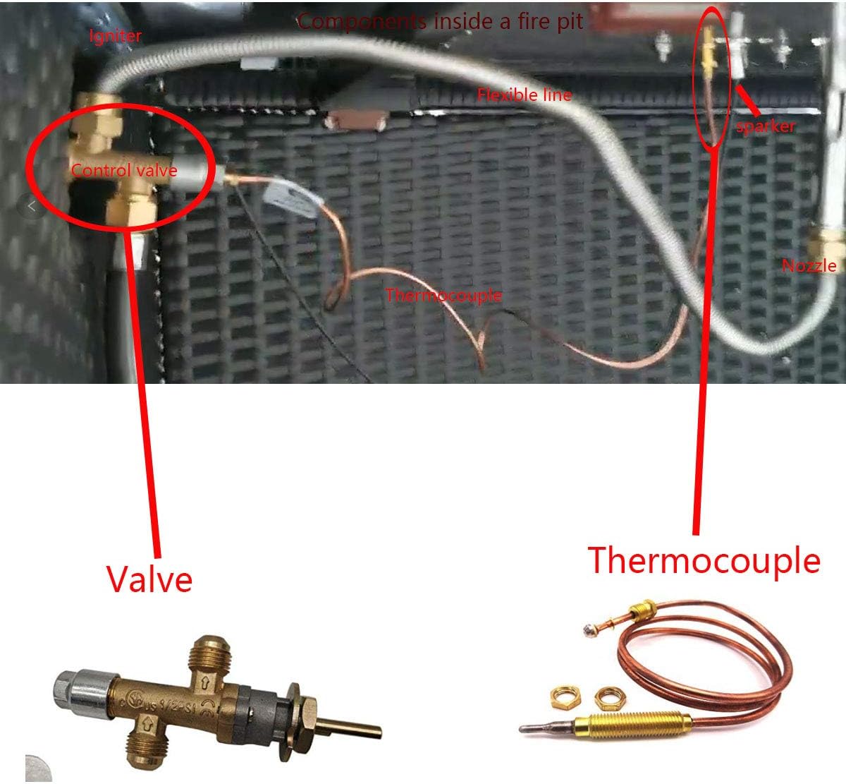 Amazon Com Mensi Low Pressure Lpg Propane Gas Fireplace Fire Pit Flame Failure Safety Control Valve Kit Garden Outdoor