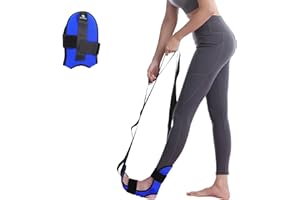 ZENMARKT Foot and Calf Stretcher for Physical Therapy - Stretching Strap For Plantar Fasciitis, Heel Spurs, Foot Drop, Achilles Tendonitis & Hamstring - Yoga Foot & Leg Stretch Strap (Blue)