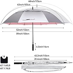 G4Free 68 Inch UV Protection Golf Umbrella Auto