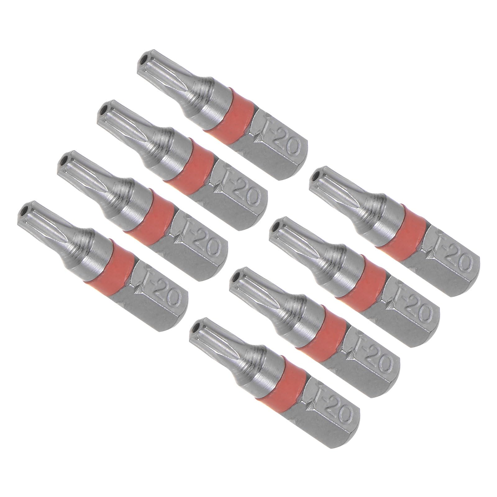 CoCud Torx Screwdriver Bits, 25mm Length 1/4" Hex Shank T20, S2 Steel Star Head Screwdriver Bit - (Applications: for Automobile Repair), 8-Pieces