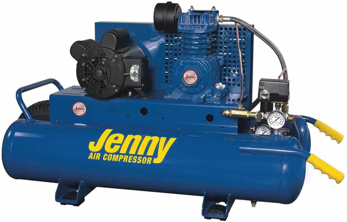 Jenny Compressors K1A30P 1HP 30Gallon Tank Electric Single Stage Wheeled Portable Compressor