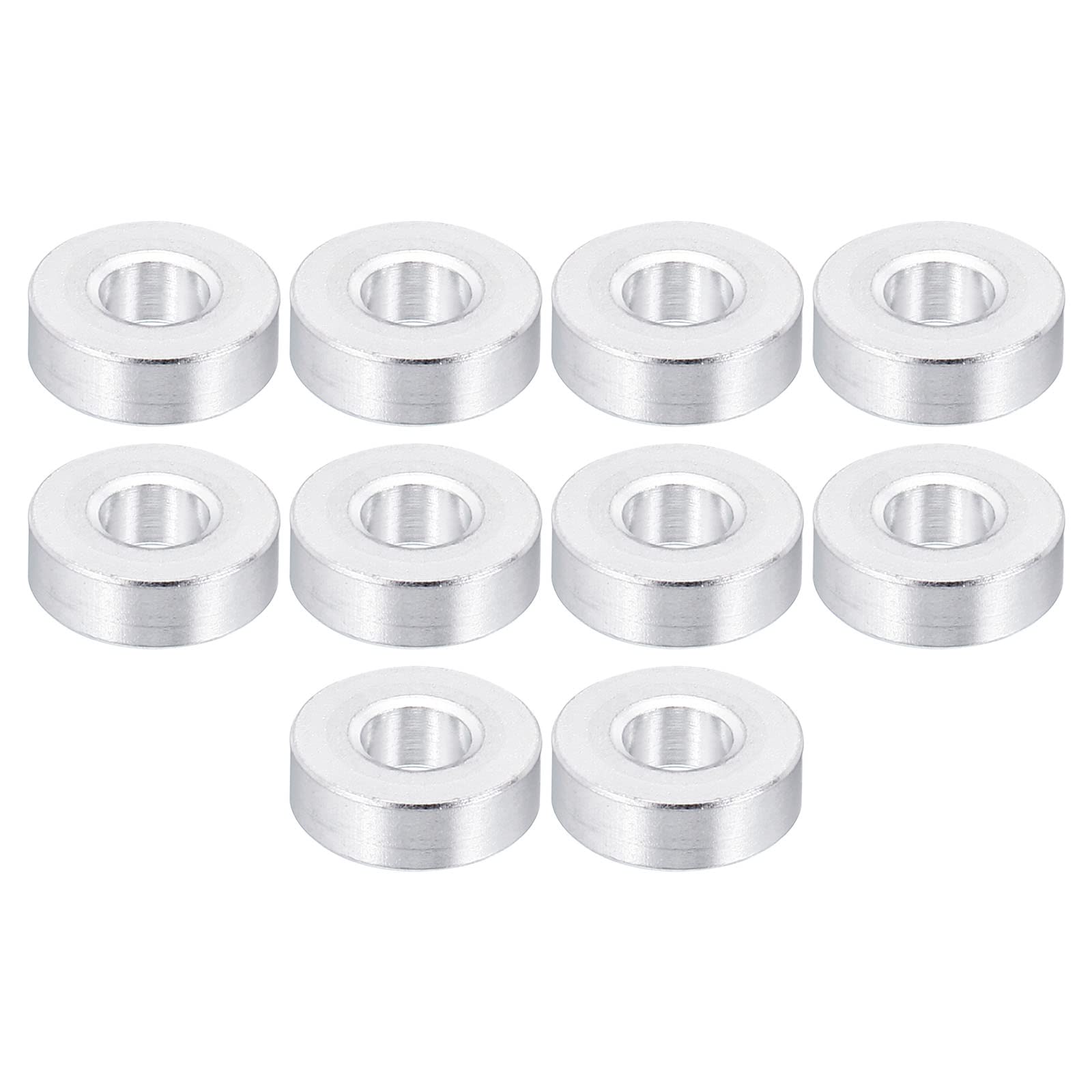 PATIKIL M5 Aluminum Spacer, 10 Pack 5.2mm ID x 12mm OD x 4mm L Metal Spacer Aluminum Round Plain Finish Spacer Screw Standoff for M5 Screw Bolts โ image 1