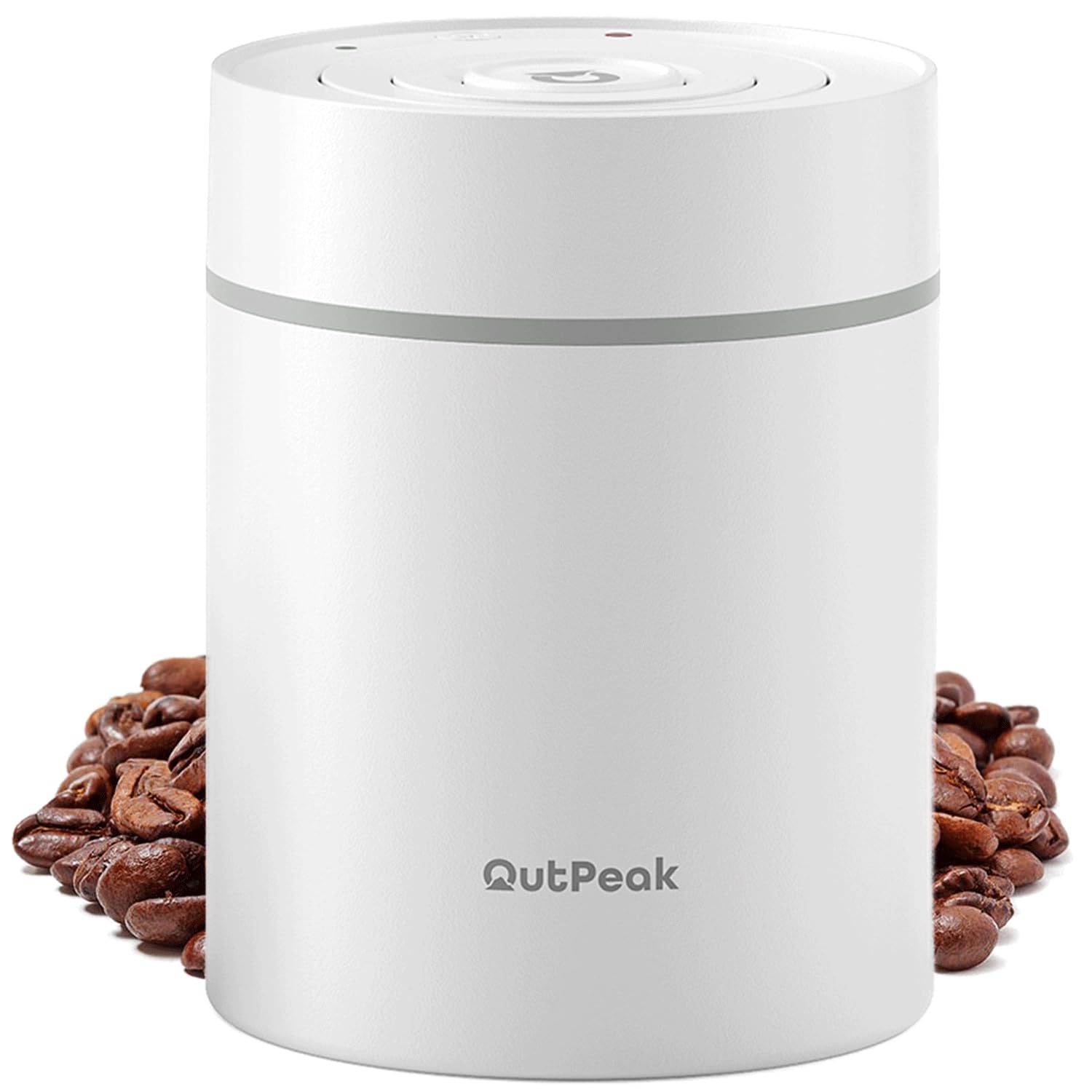 Neo 2024 Kilo Auto Vacuum Coffee Canister, 1.5L Capacity for 17.6oz of Coffee Beans, One-Button Operation, Stainless Steel Coffee Storage Container for Home Barista, Gifting (Large, Pearl White)