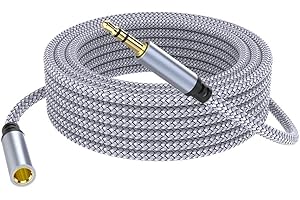 AUX Cord,3.5mm Stereo Audio Cable 90 Degree Nylon Braided 3.5mm Male to Male Stereo Aux Cables Right Angle TRS Cable Portable