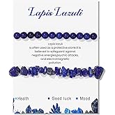Healing Crystal Bracelets for Women 2 PCS 6mm Natural Stone Bracelet Stretch Crystal Beaded Bracelets Handmade Gemstone Bracelet Jewelry Gifts Christmas Gifts for Women Girls