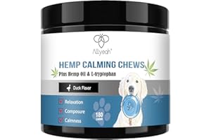 ALLYEAH Calming Chews for Dogs Treats, 180 Chews Hemp Calming Dog Anxiety Relief Natural Ingredients, Helps with Dog Anxiety, Stress Relief, Separation, Barking, Thunderstorms